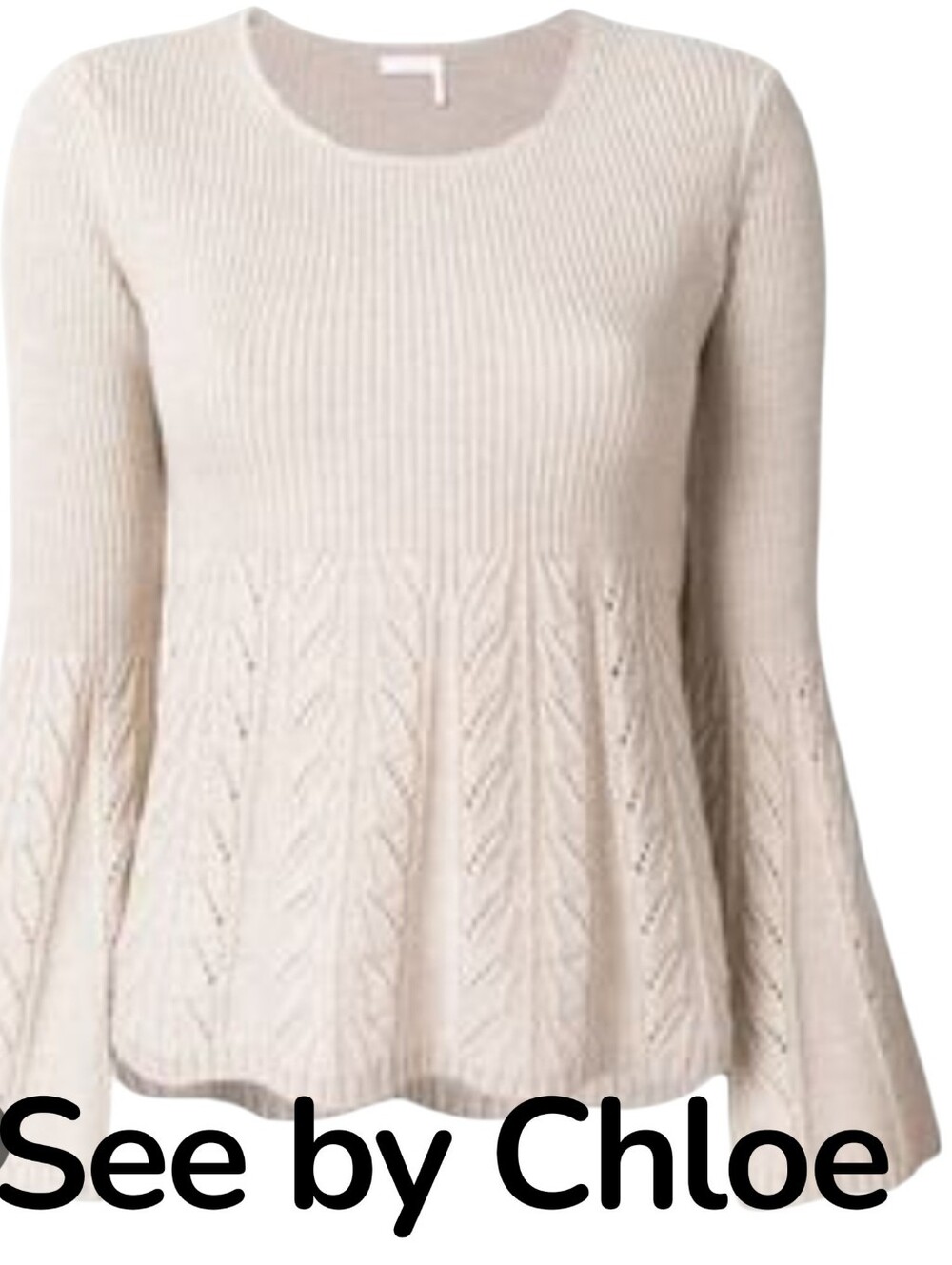 See By Chloe Wool Peplum Feminine Sweater